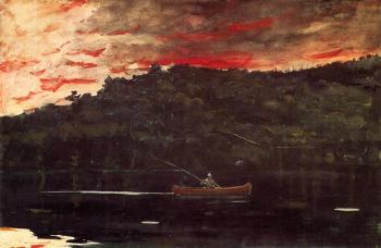 溫斯洛 荷默 Sunrise, Fishing in the Adirondacks 溫斯洛 荷默 Sunrise, Fishing in the Adirondacks